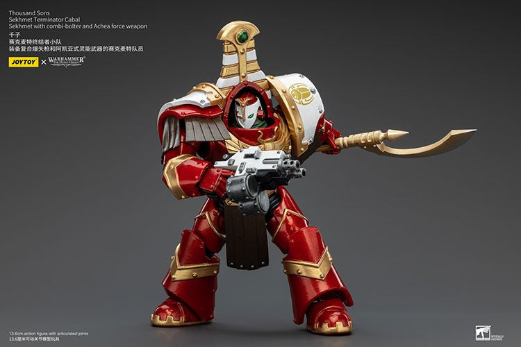 Thousand Sons: Sekhmet Terminator Cabal With Combi-Bolter And Achea Force Weapon Jt7349 Warhammer