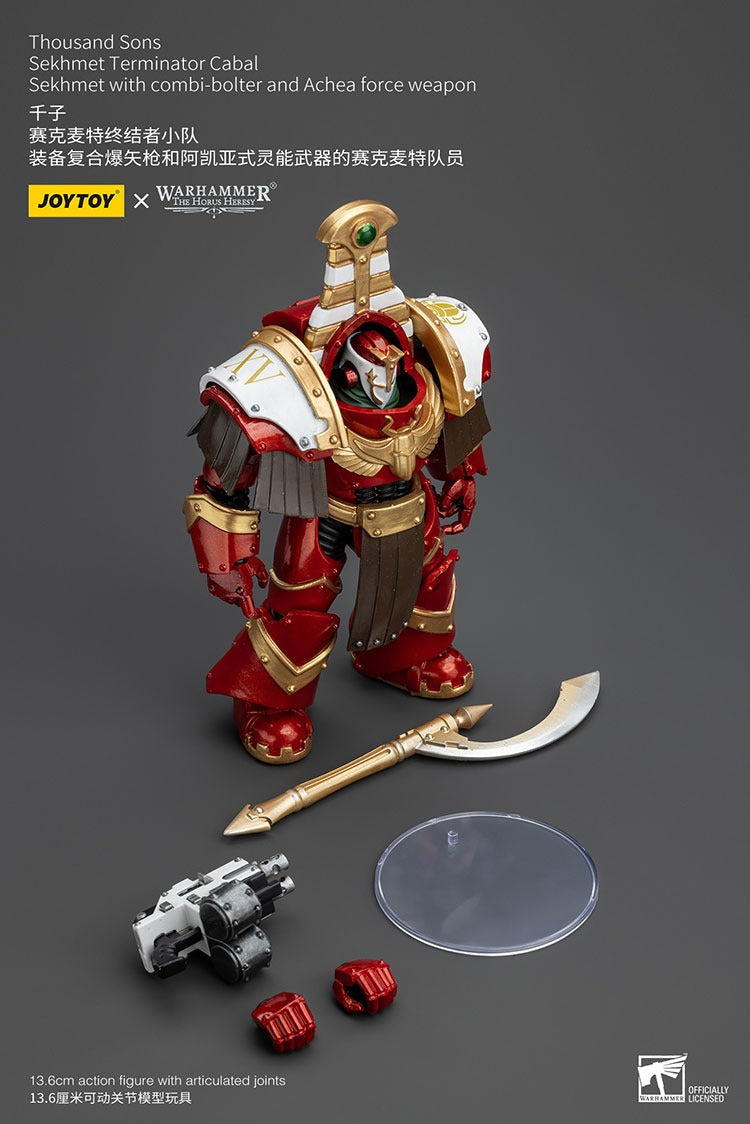 Thousand Sons: Sekhmet Terminator Cabal With Combi-Bolter And Achea Force Weapon Jt7349 Warhammer