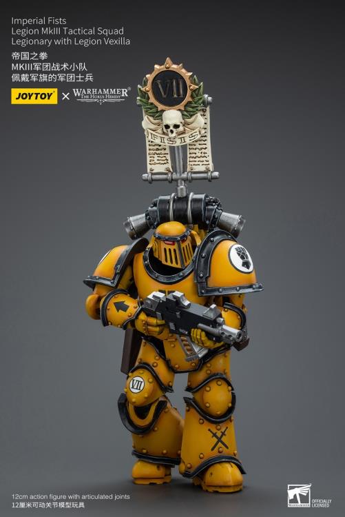 Joytoy Imperial Fists Legion Mkiii Tactical Squad Legionary With Vexilla Jt9053 Warhammer 40K