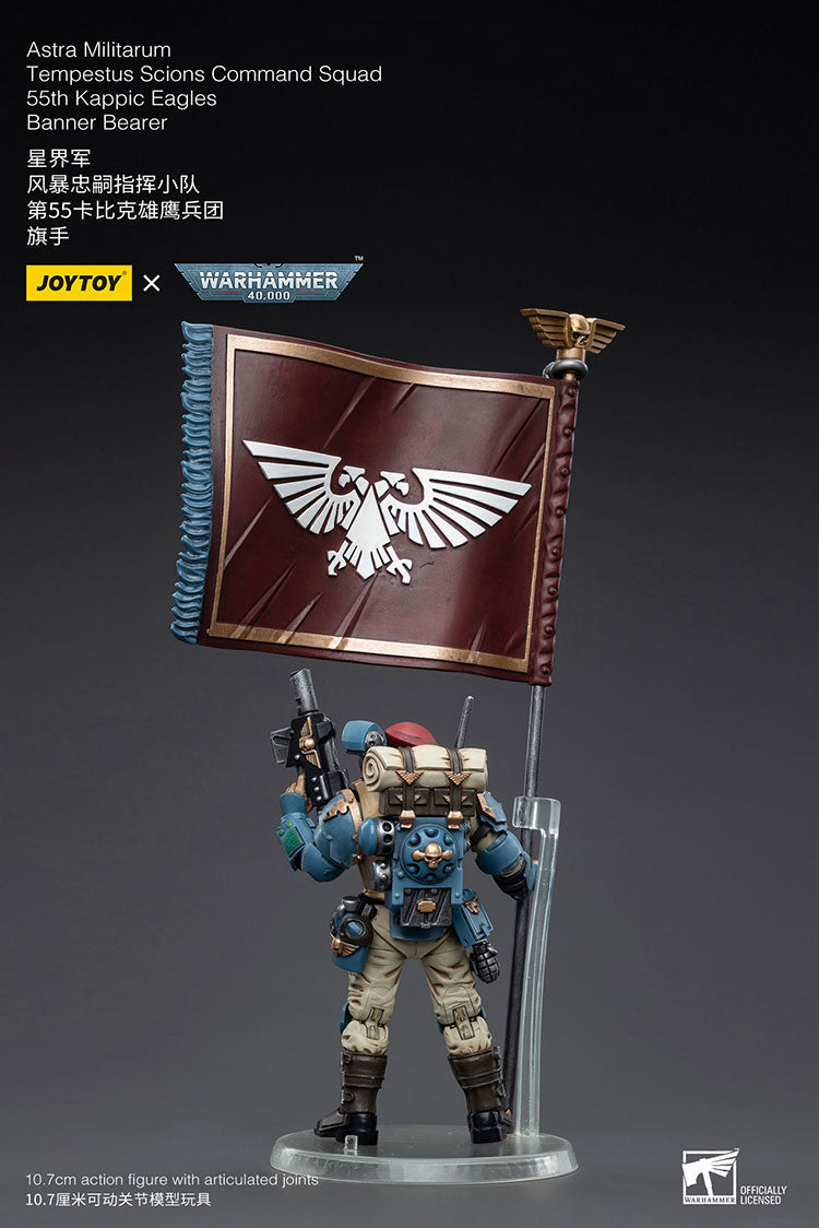 Joytoy Warhammer 40K Astra Militarum Tempestus Scions Command Squad 55Th Kappic Eagles Banner