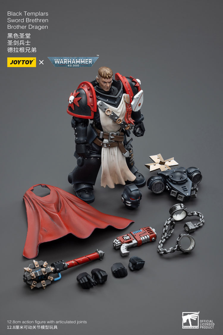 Joytoy Warhammer 40K Black Templars Sword Brethren Brother Dragen Jt4867 Warhammer