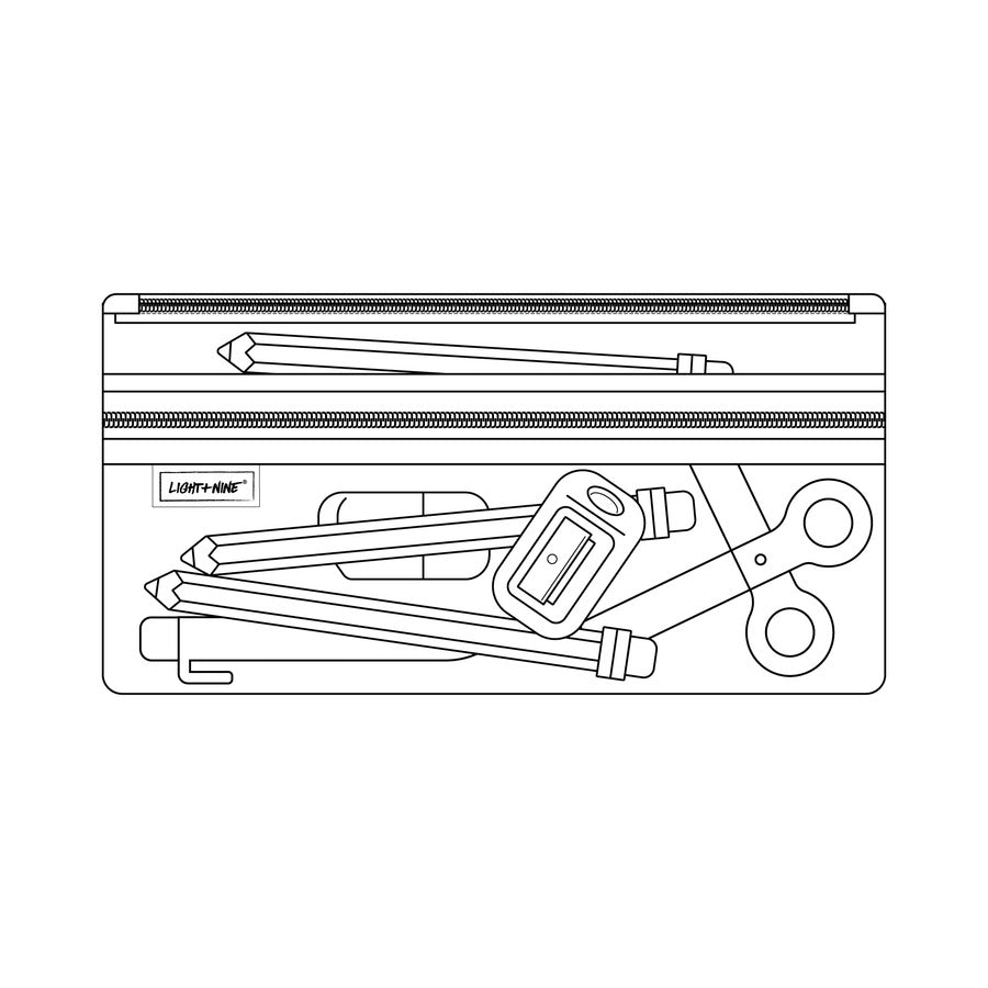 Light + Nine Flat Pencil Pouch Surf Lime Light + Nine
