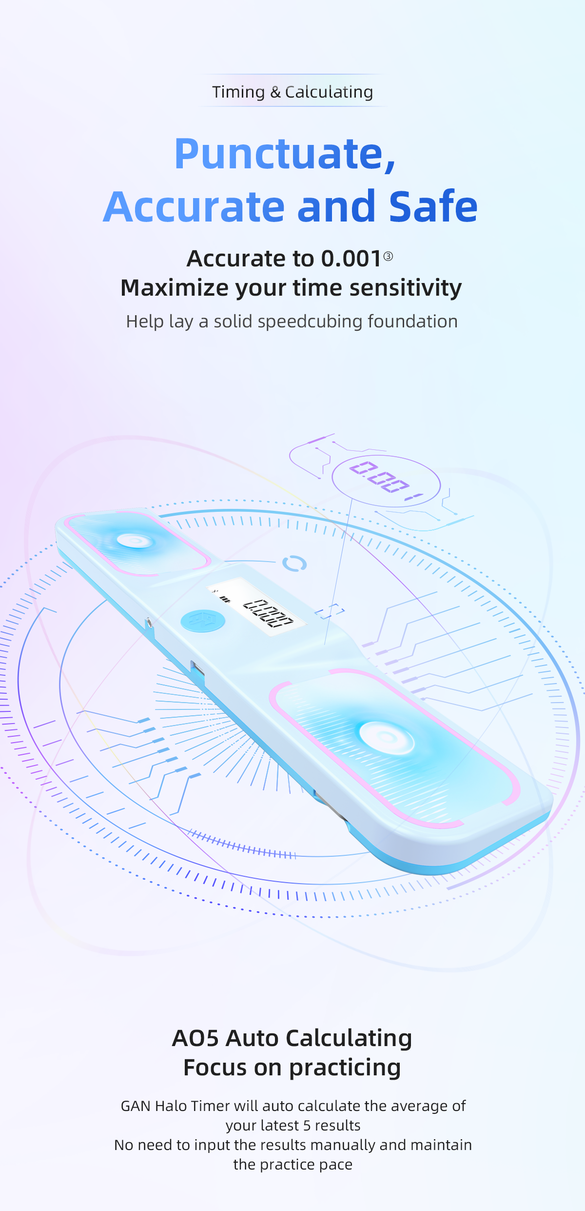 Gan Halo Smart Timer - Blue