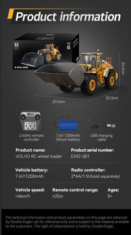 Double E Rc Hobby Licensed Volvo L260H Loader E592