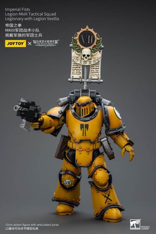 Joytoy Imperial Fists Legion Mkiii Tactical Squad Legionary With Vexilla Jt9053 Warhammer 40K