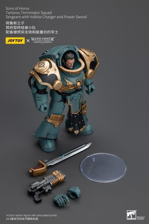 Sons Of Horus: Tartaros Terminator Squad Sergeant With Volkite Charger And Power Sword Jt7165