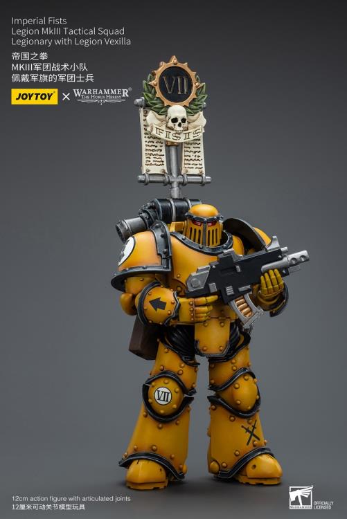 Joytoy Imperial Fists Legion Mkiii Tactical Squad Legionary With Vexilla Jt9053 Warhammer 40K