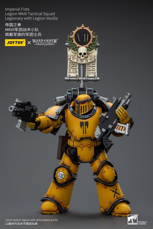 Joytoy Imperial Fists Legion Mkiii Tactical Squad Legionary With Vexilla Jt9053 Warhammer 40K