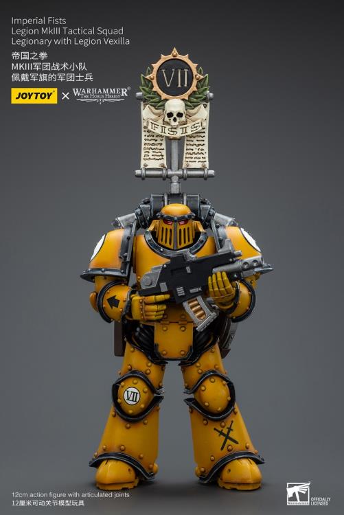 Joytoy Imperial Fists Legion Mkiii Tactical Squad Legionary With Vexilla Jt9053 Warhammer 40K