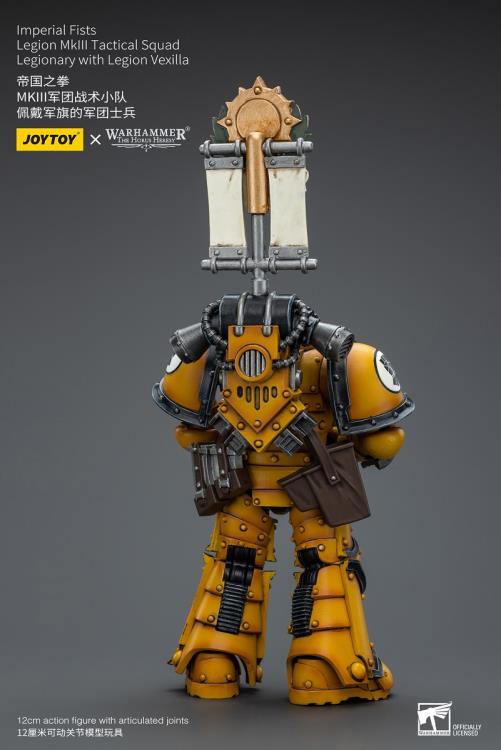 Joytoy Imperial Fists Legion Mkiii Tactical Squad Legionary With Vexilla Jt9053 Warhammer 40K